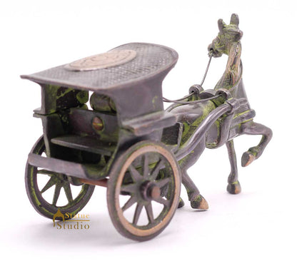 Brass Antique Finish Horse Cart Replica statue show pieces for Home Décor items for Living Room by vendor-unknown - Decor (View 4)