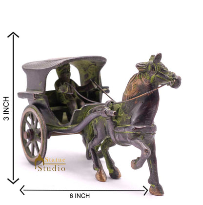 Brass Antique Finish Horse Cart Replica statue show pieces for Home Décor items for Living Room by vendor-unknown - Decor (View 6)