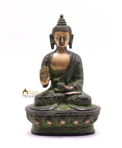 Brass Gautam Buddha Statue For Home Décor Corporate Diwali Gift Idol Showpiece 7" by vendor-unknown - Buddha (View 3)