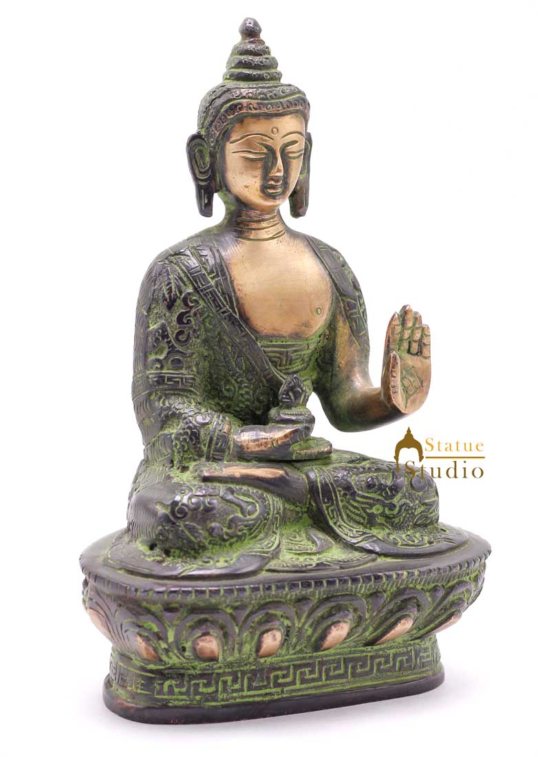 Brass Gautam Buddha Statue For Home Décor Corporate Diwali Gift Idol Showpiece 7" - Image 4