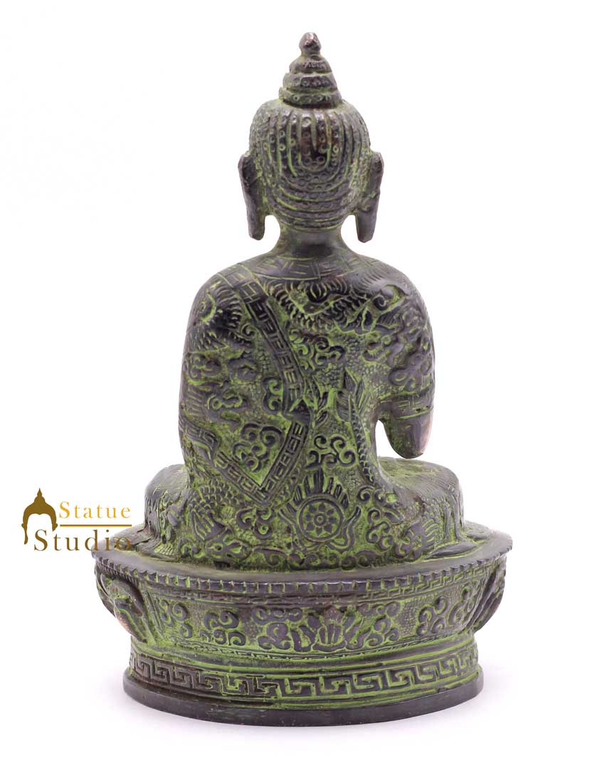 Brass Gautam Buddha Statue For Home Décor Corporate Diwali Gift Idol Showpiece 7" - Image 6