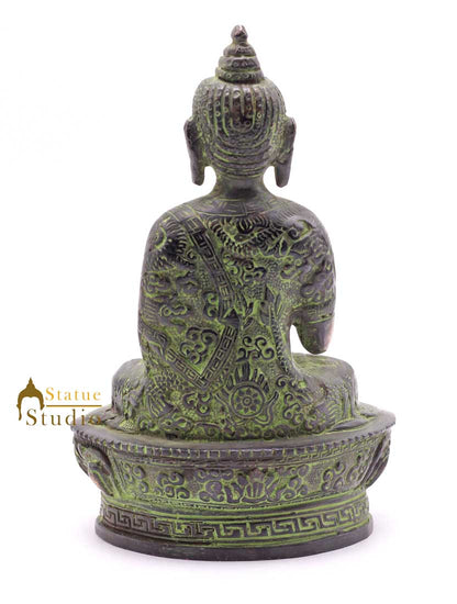 Brass Gautam Buddha Statue For Home Décor Corporate Diwali Gift Idol Showpiece 7" by vendor-unknown - Buddha (View 6)