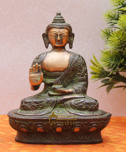 Brass Gautam Buddha Statue For Home Décor Corporate Diwali Gift Idol Showpiece 7" by vendor-unknown - Buddha (View 2)