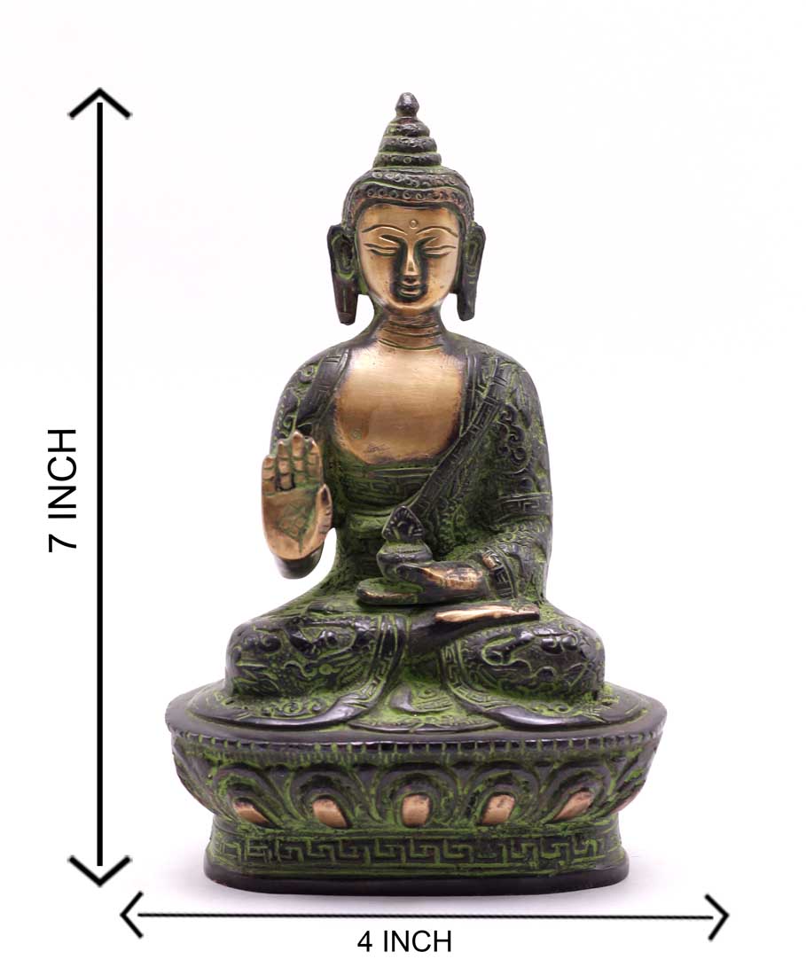 Brass Gautam Buddha Statue For Home Décor Corporate Diwali Gift Idol Showpiece 7" - Image 7