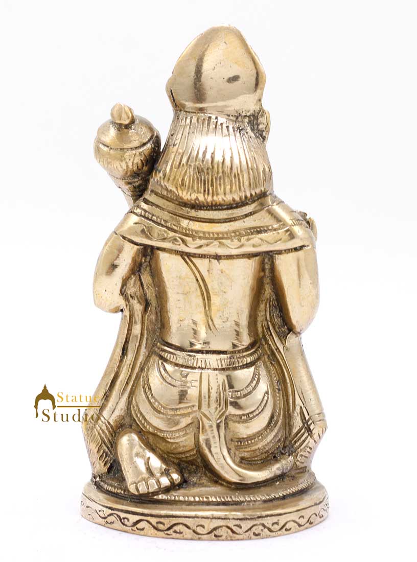 Brass Hanuman Statue For Home Decor Showpiece 6" - Image 5