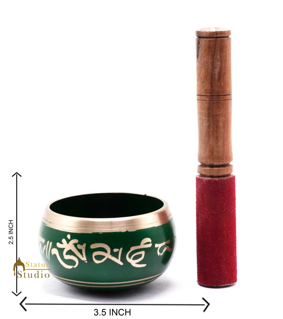 Tibetan Himalyan Buddha Chakra Prayer Yoga Healing Meditation Brass Singing Bowl - Image 3