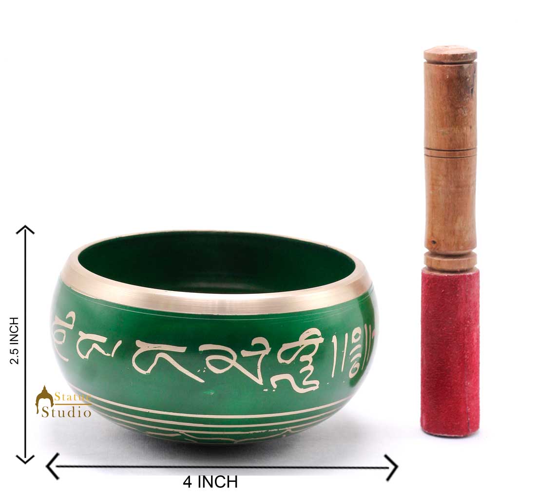 Tibetan Himalyan Buddha Chakra Prayer Yoga Healing Meditation Brass Singing Bowl - Image 5