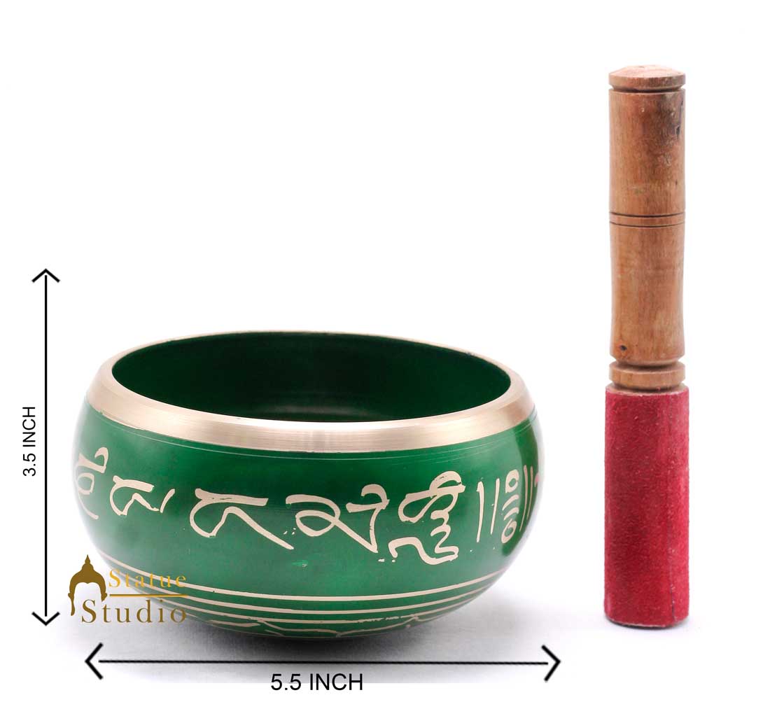 Tibetan Himalyan Buddha Chakra Prayer Yoga Healing Meditation Brass Singing Bowl - Image 5