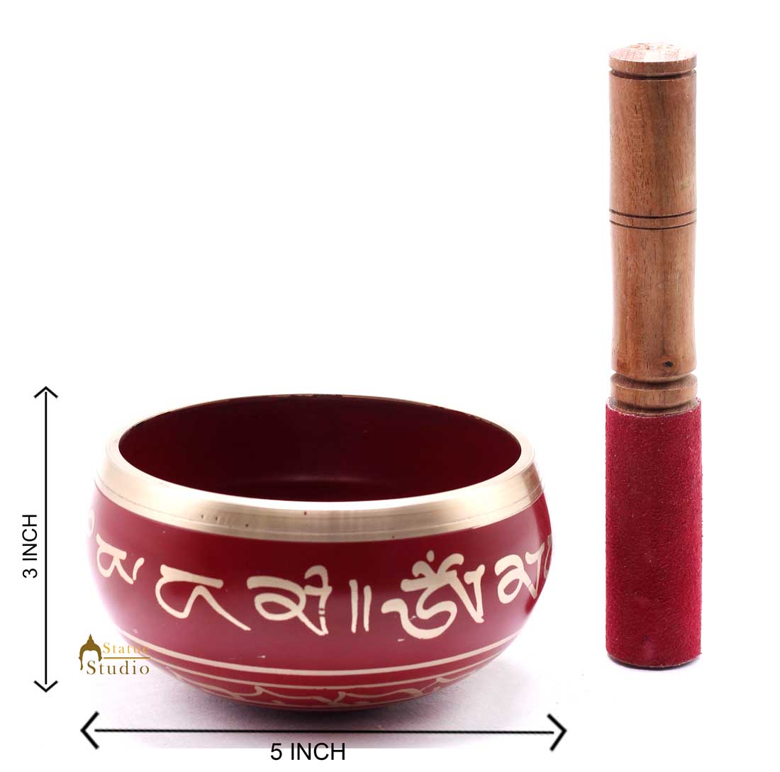 Tibetan Himalyan Buddha Chakra Prayer Yoga Healing Meditation Brass Singing Bowl - Image 5