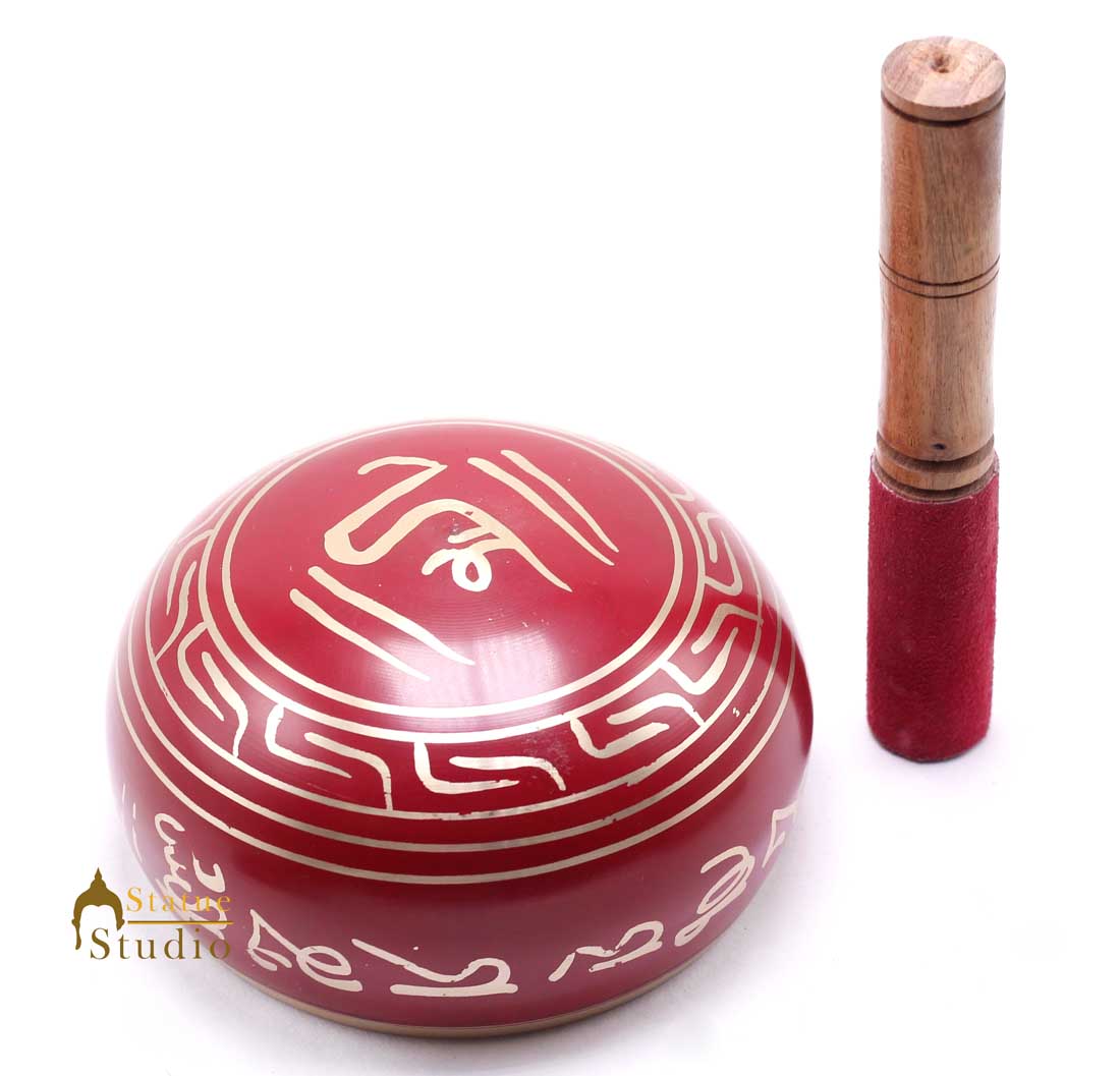 Tibetan Himalyan Buddha Chakra Prayer Yoga Healing Meditation Brass Singing Bowl