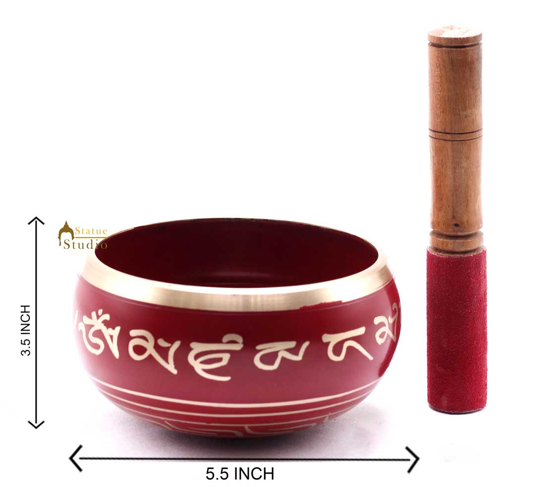 Tibetan Himalyan Buddha Chakra Prayer Yoga Healing Meditation Brass Singing Bowl - Image 5