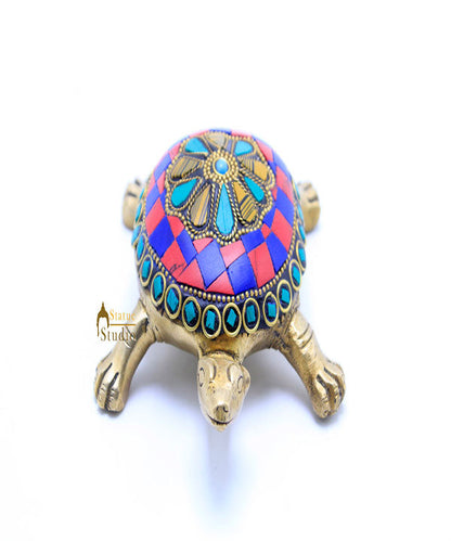 Brass Feng Shui Vastu Home Office Desk Table Decor Turtle Statue Lucky Corporate Gift Idol Showpiece by vendor-unknown - Decor (View 2)