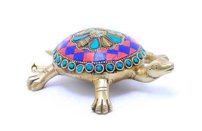 Brass Feng Shui Vastu Home Office Desk Table Decor Turtle Statue Lucky Corporate Gift Idol Showpiece by vendor-unknown - Decor (View 4)