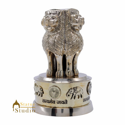 StatueStudio Brass Decorative Ashoka Stambh Emblem India Ashok Chakra Pillar Memento Sculpture Home Office Desk Artwork Showpiece 6.5" by vendor-unknown - Decor (View 3)