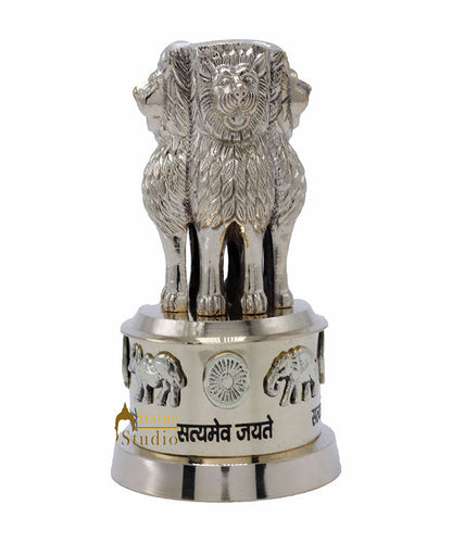 StatueStudio Brass Decorative Ashoka Stambh Emblem India Ashok Chakra Pillar Memento Sculpture Home Office Desk Artwork Showpiece 5.5" by vendor-unknown - Decor