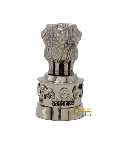 StatueStudio Brass Decorative Ashoka Stambh Emblem India Ashok Chakra Pillar Memento Sculpture Home Office Desk Artwork Showpiece 3" by vendor-unknown - Decor