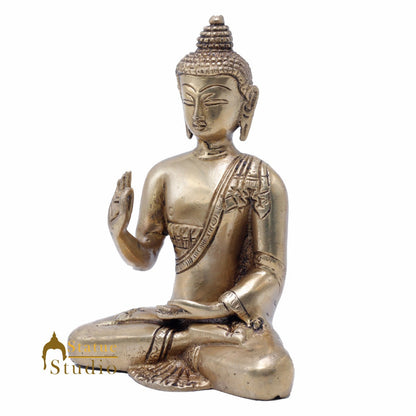 Brass Blessing Buddha Statue For Home Decor Idol Gift Showpiece 6" by vendor-unknown - Buddha (View 4)
