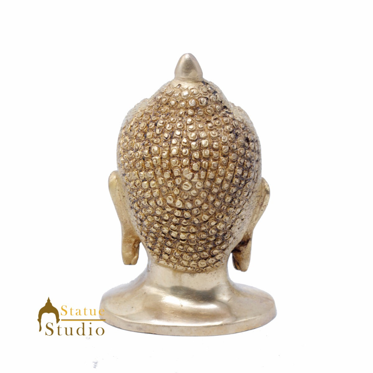 Brass Buddha Head Idol For Home Decor Office Desk Gift Showpiece 5"