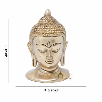 Brass Buddha Head Idol For Home Decor Office Desk Gift Showpiece 5" by vendor-unknown - Buddha (View 6)