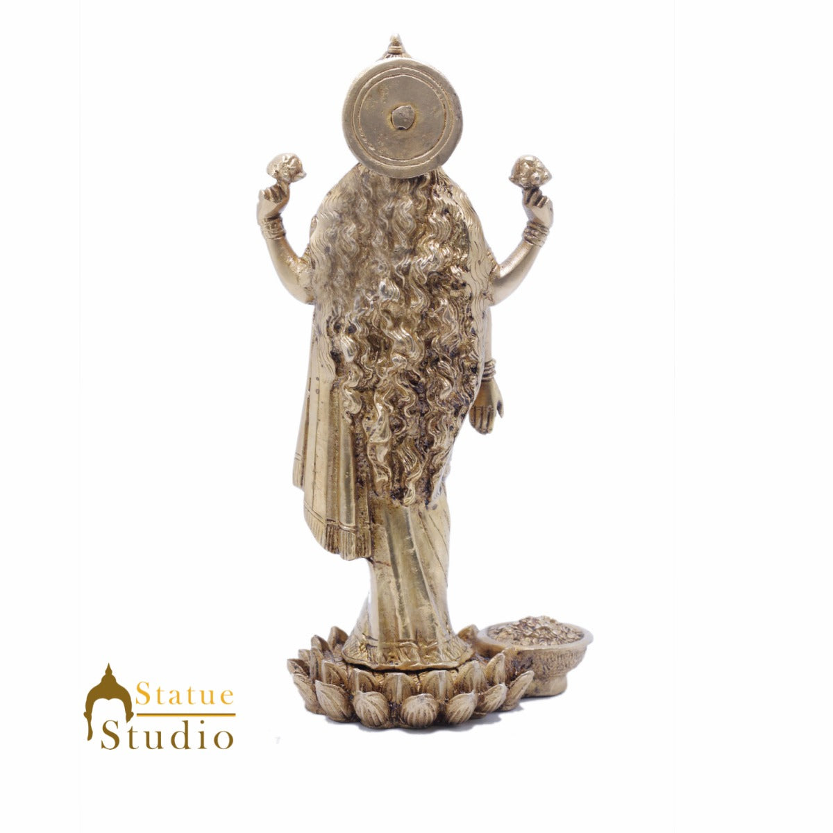 Brass Standing Laxmi Idol 9.5" for Home Decor by StatueStudio - Image 5