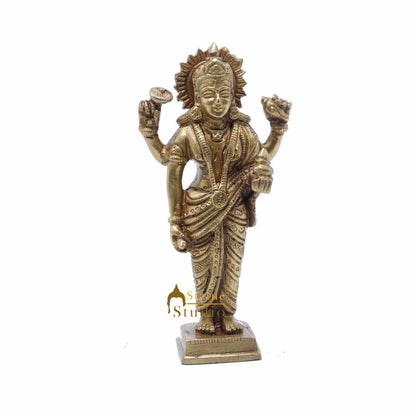 StatueStudio Brass Physician Of Gods Lord Dhanvantari Idol For Home Office Desk Temple Pooja Puja Décor Feng Shui Vastu Decorative Statue Showpiece 6" by vendor-unknown - Hindu Gods (View 3)