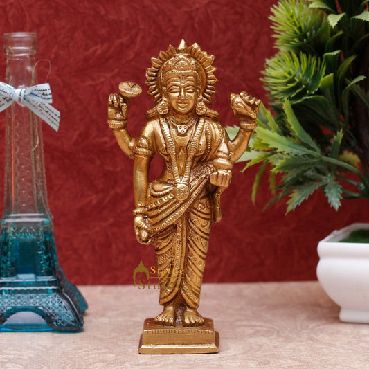 StatueStudio Brass Physician Of Gods Lord Dhanvantari Idol For Home Office Desk Temple Pooja Puja Décor Feng Shui Vastu Decorative Statue Showpiece 6"
