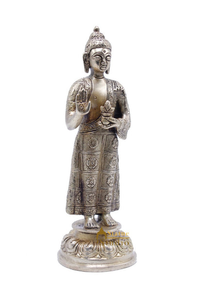 Brass Standing Buddha Statues For Home Decor Office Desk Idol Gift Showpiece 8" by vendor-unknown - Buddha (View 4)
