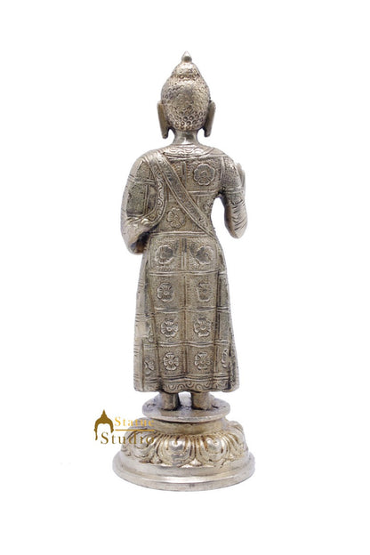 Brass Standing Buddha Statues For Home Decor Office Desk Idol Gift Showpiece 8" by vendor-unknown - Buddha (View 5)