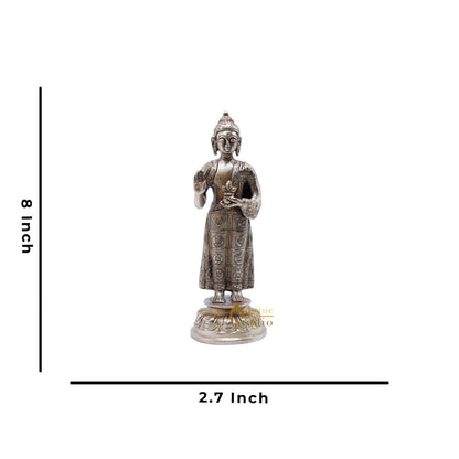 Brass Standing Buddha Statues For Home Decor Office Desk Idol Gift Showpiece 8" by vendor-unknown - Buddha (View 6)