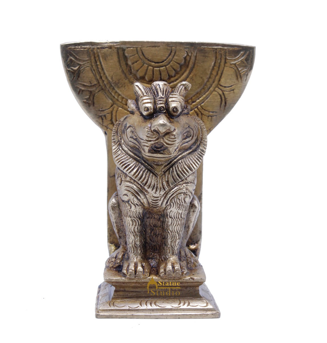 Sitting Lion Shaped Card Holder For Home Office Desk Table Decor Showpiece 4" - Image 3