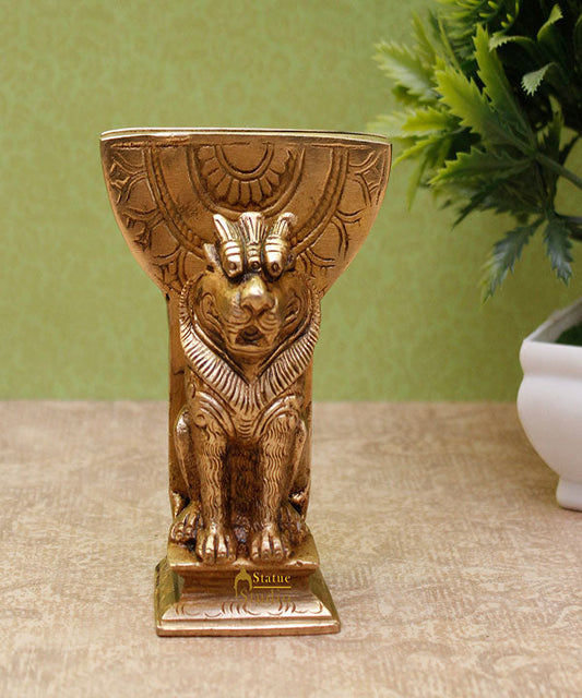 Sitting Lion Shaped Card Holder For Home Office Desk Table Decor Showpiece 4"