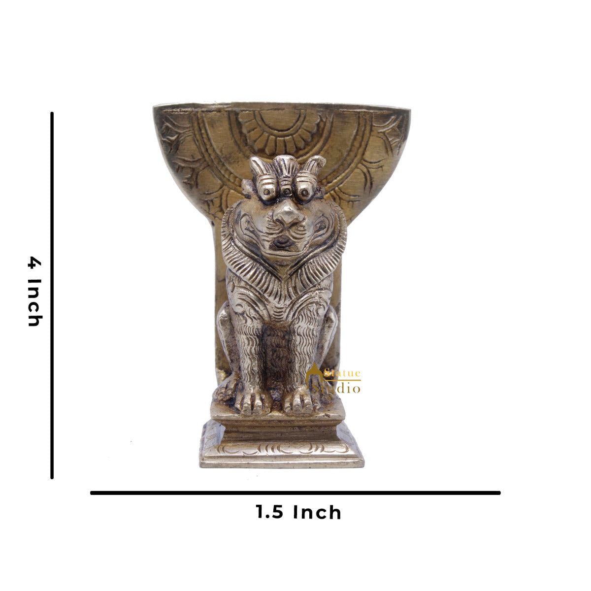 Sitting Lion Shaped Card Holder For Home Office Desk Table Decor Showpiece 4"