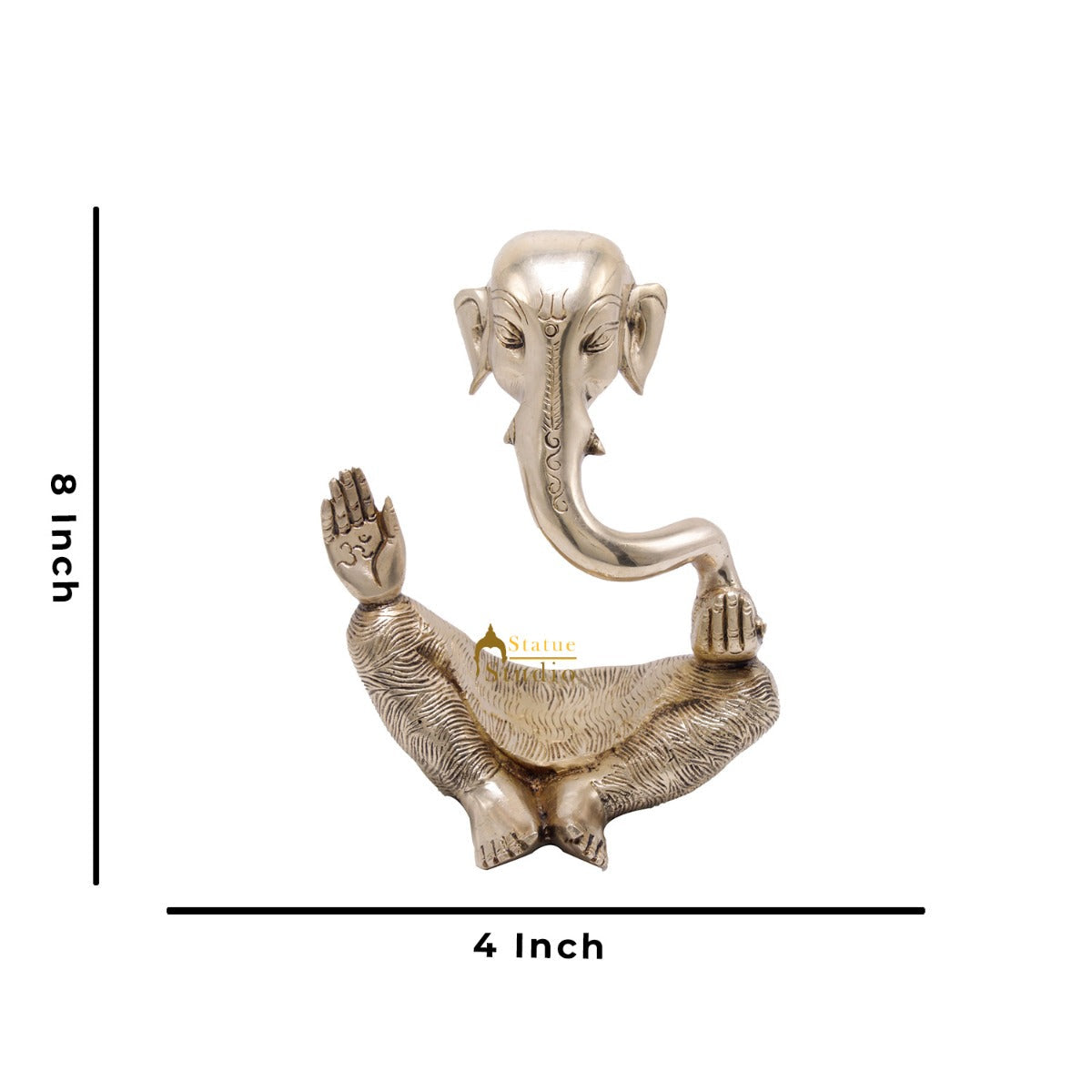Brass Ganesha Statue For Modern Home Décor Showpiece Big Murti Idol 8"