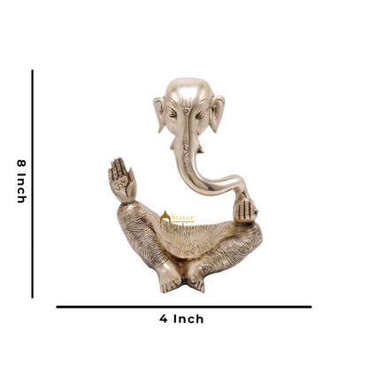 Brass Ganesha Statue For Modern Home Décor Showpiece Big Murti Idol 8" by vendor-unknown - Hindu Gods (View 6)