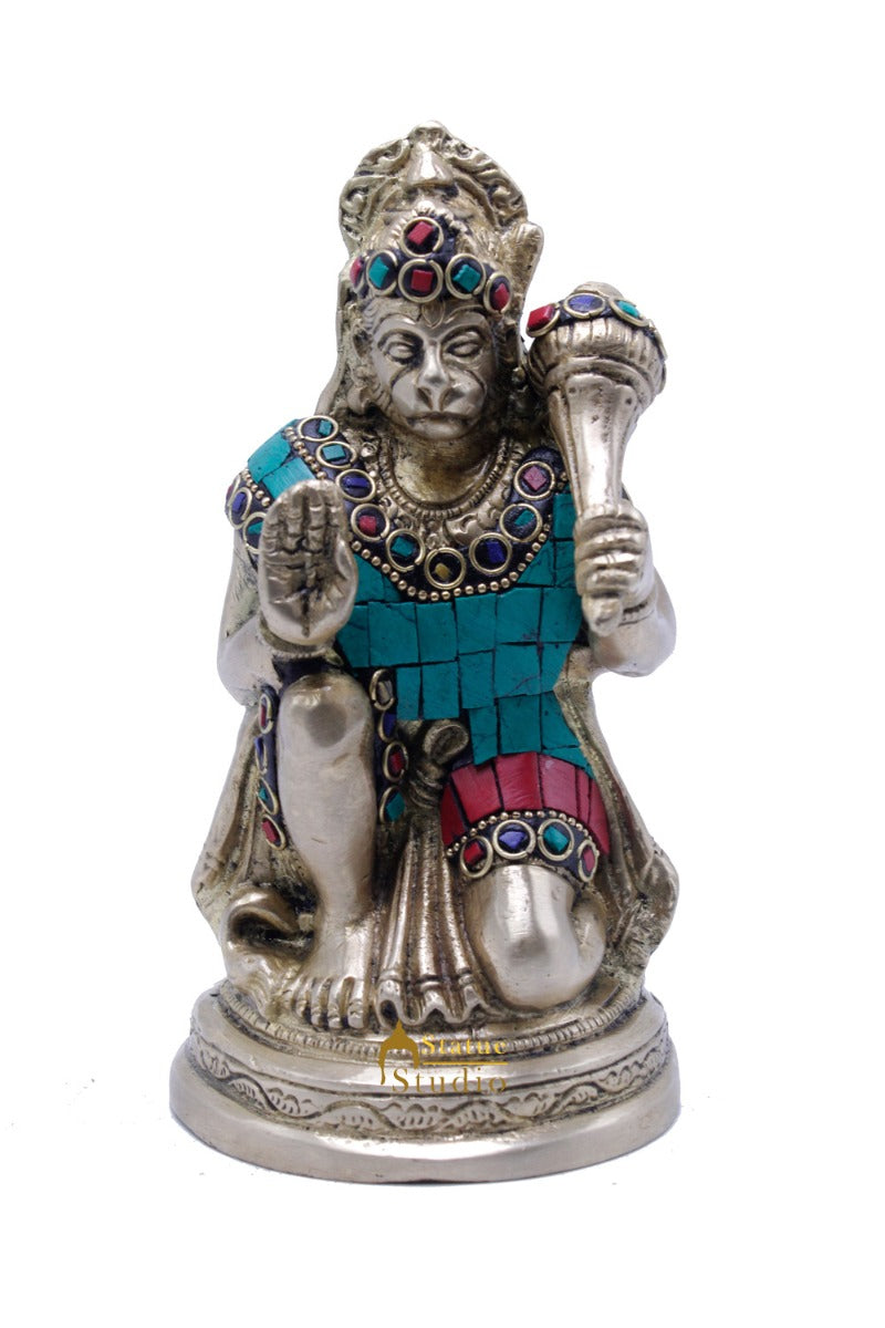 Lord Hanuman Statue Indian Handicraft Mahabali Powerful Temple Décor Idol 6"