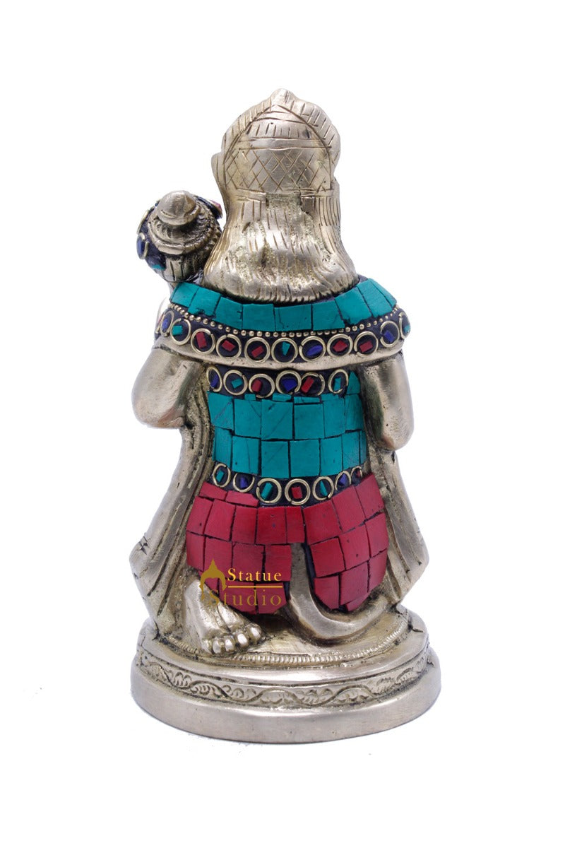 Lord Hanuman Statue Indian Handicraft Mahabali Powerful Temple Décor Idol 6" - Image 5