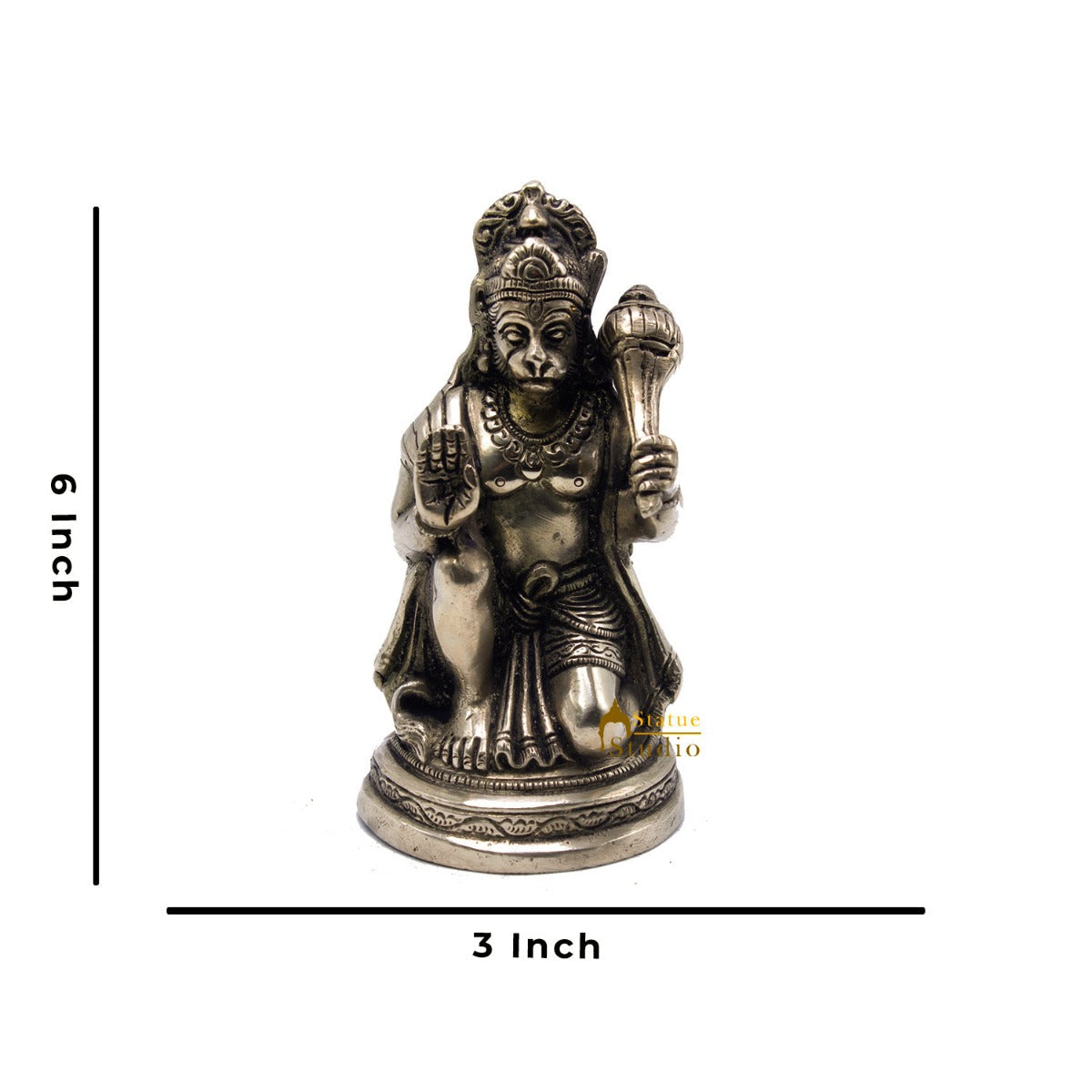 Brass Lord Hanuman Statue 6 Inch