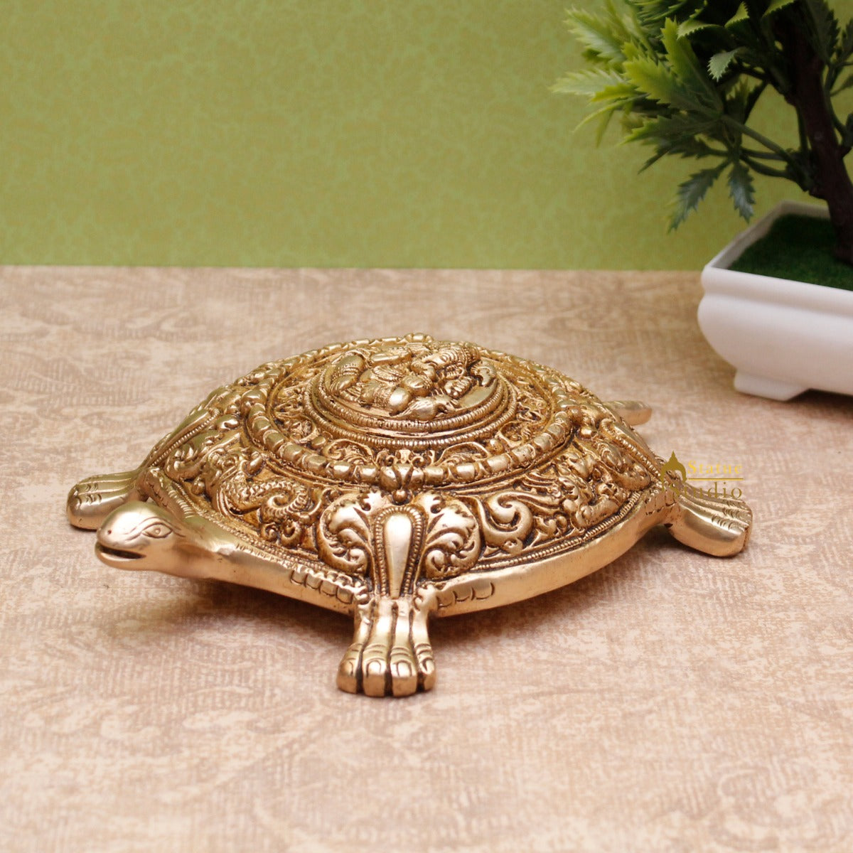 Brass Turtle Showpieces For Feng Shui Vastu Home Office Room Décor - Eco-friendly - Sama Homes