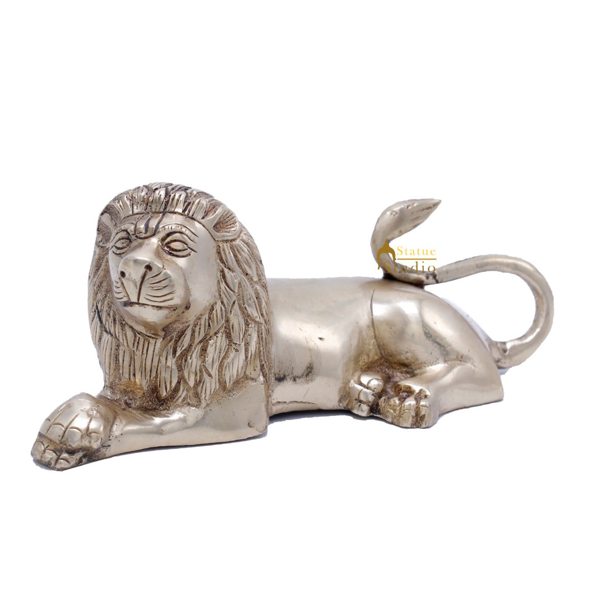 Brass Sitting Lion Showpieces For Home Office Desk Table Décor Statue - Image 4