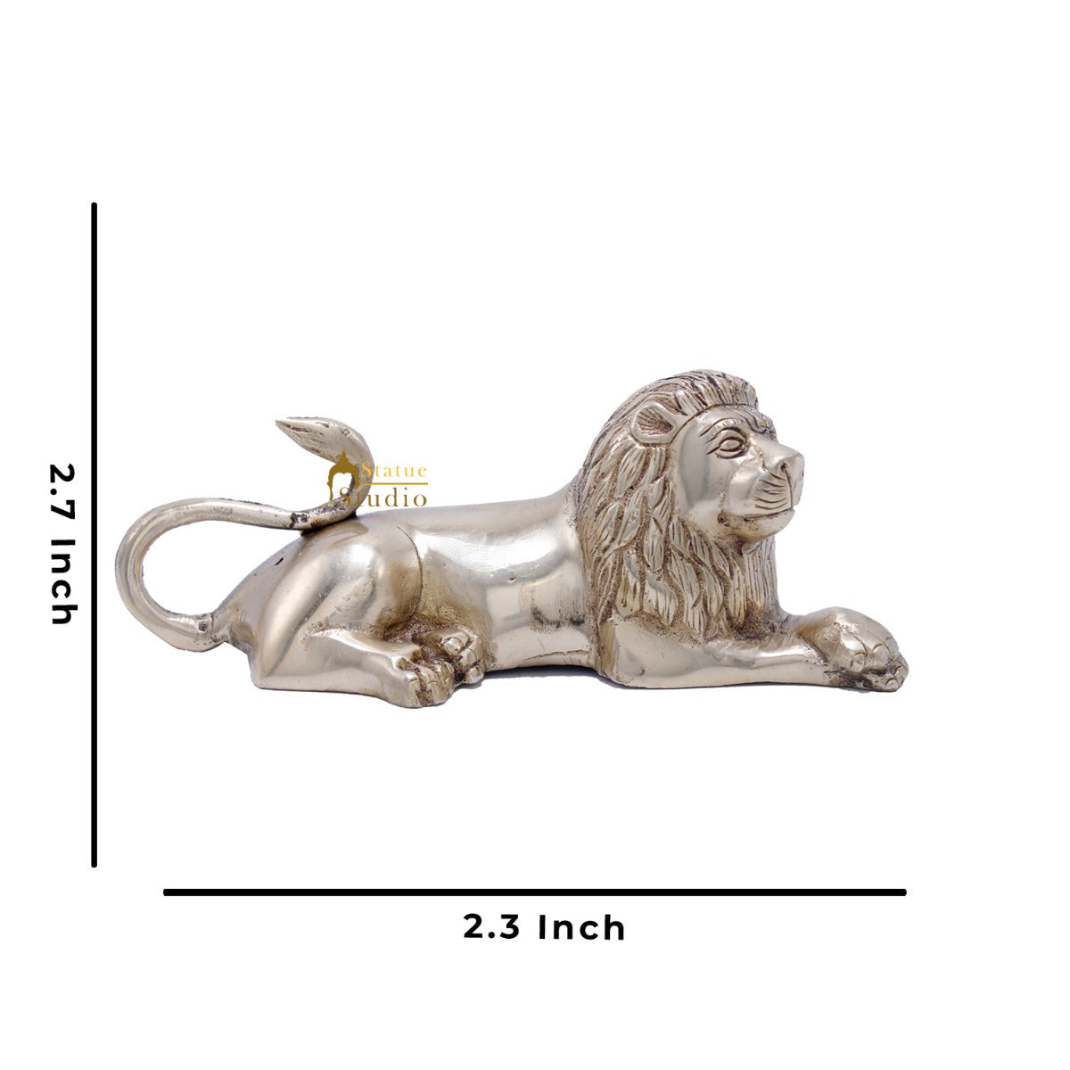 Brass Sitting Lion Showpieces For Home Office Desk Table Décor Statue - Image 5
