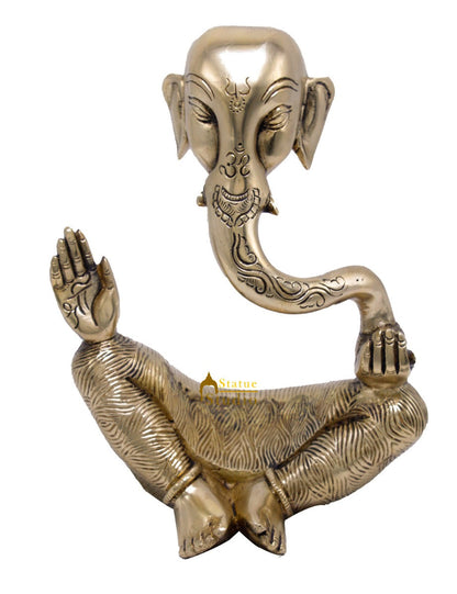 Brass Ganesha Statue For Modern Home Décor Showpiece Big Murti Idol 10" by vendor-unknown - Hindu Gods (View 3)