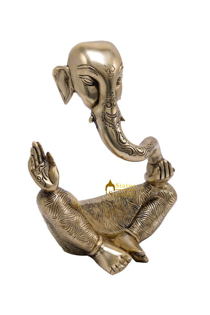 Brass Ganesha Statue For Modern Home Décor Showpiece Big Murti Idol 10" by vendor-unknown - Hindu Gods (View 4)