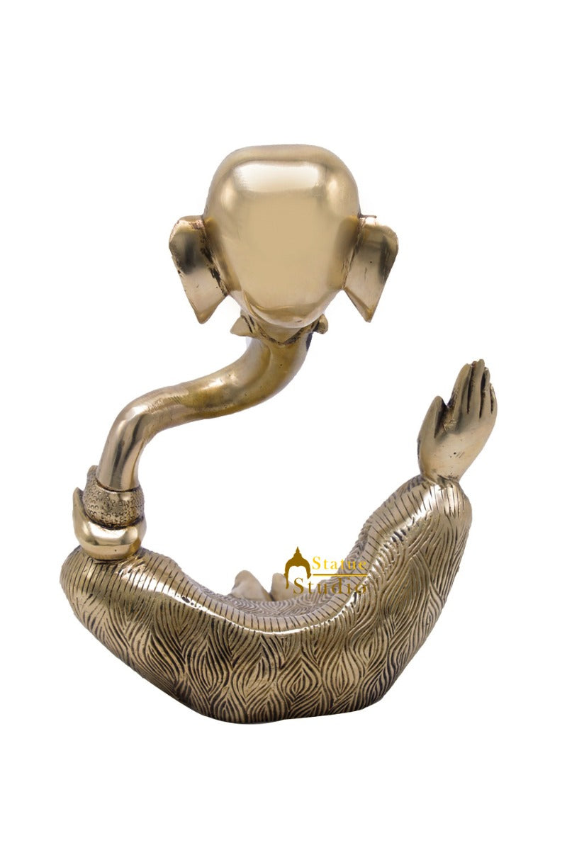 Brass Ganesha Statue For Modern Home Décor Showpiece Big Murti Idol 10"
