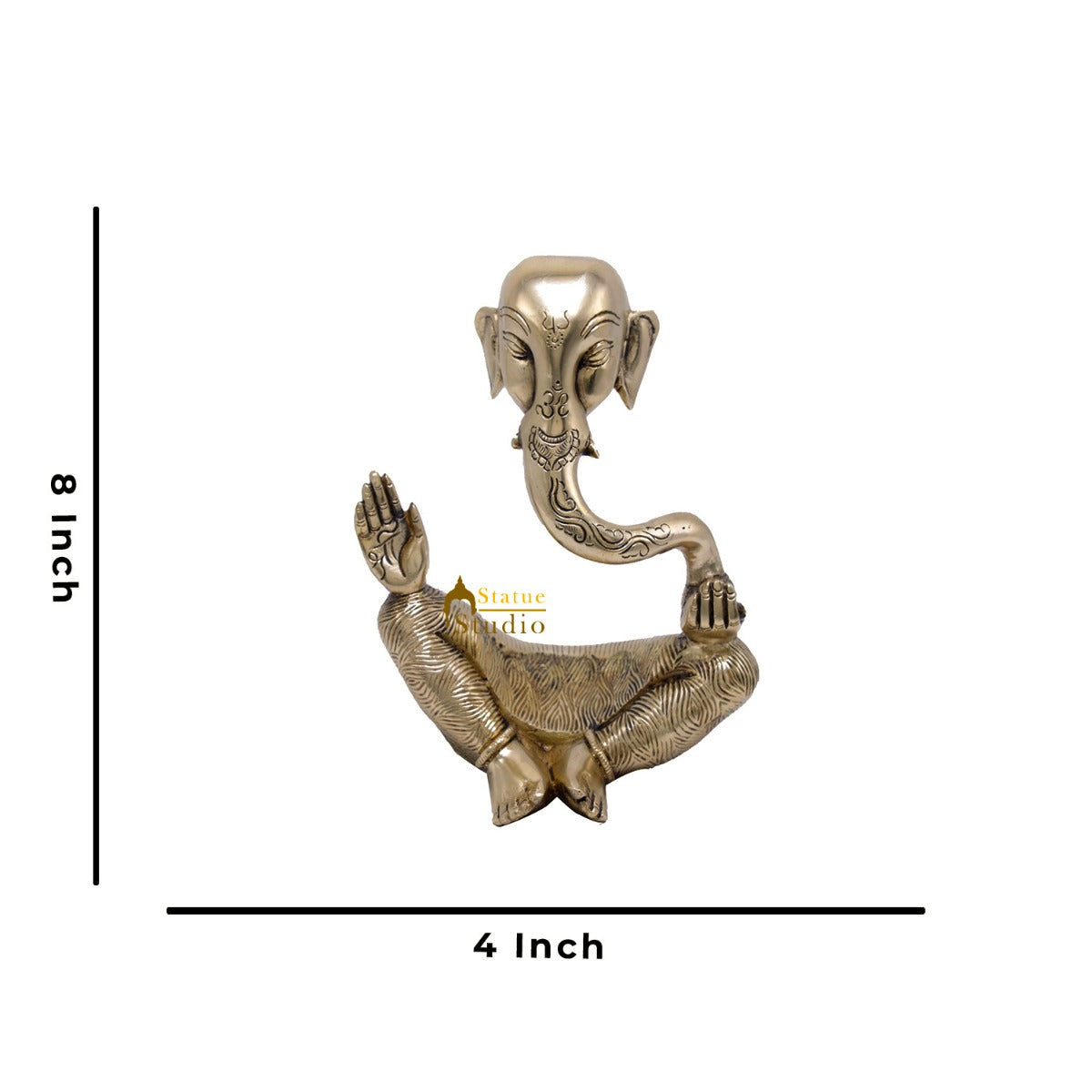 Brass Ganesha Statue For Modern Home Décor Showpiece Big Murti Idol 10"
