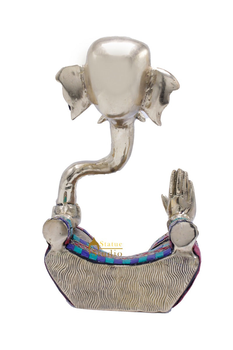 Brass Ganesha Statue Large For Modern Home Décor Showpiece Big Murti Idol 10" - Image 5