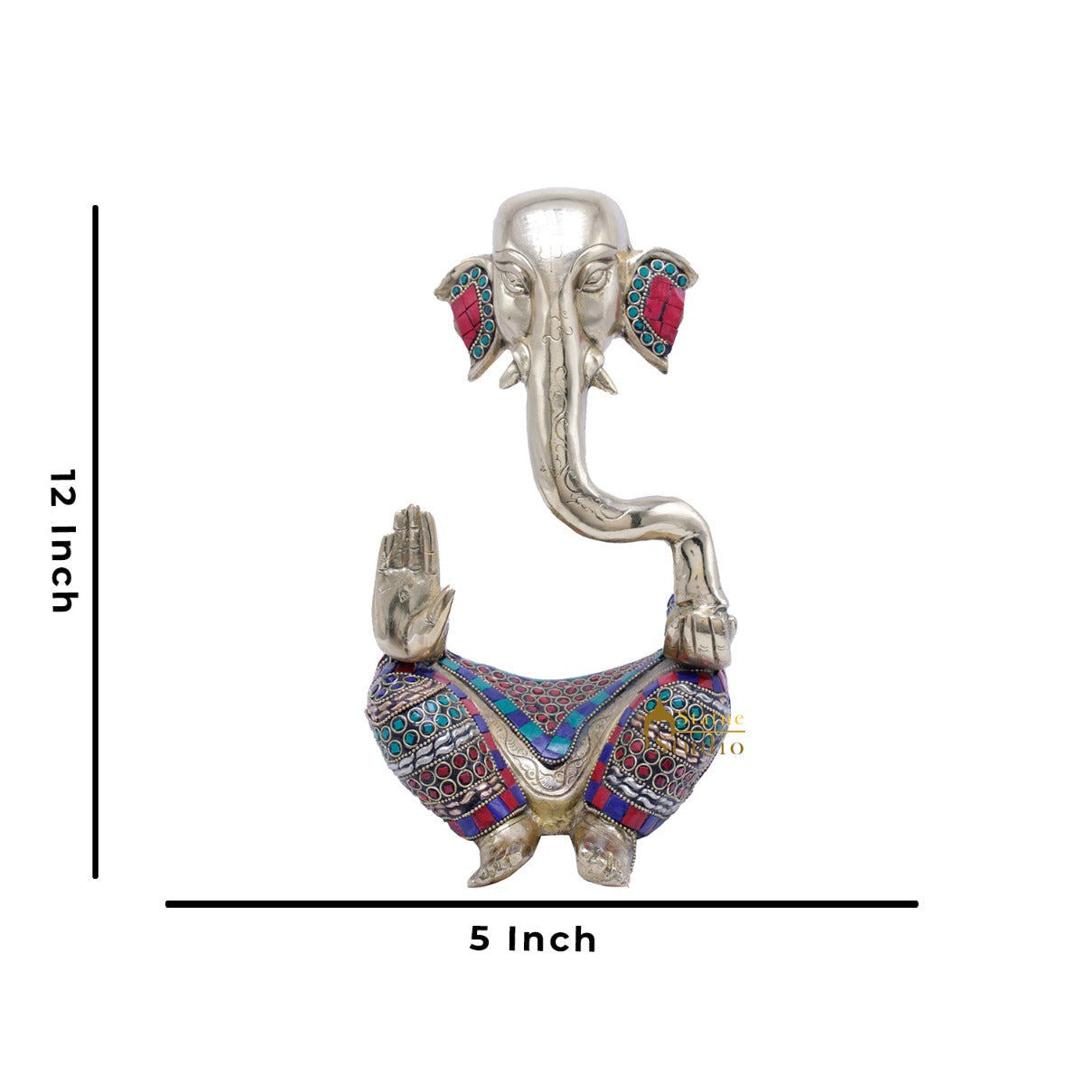 Brass Ganesha Statue Large For Modern Home Décor Showpiece Big Murti Idol 10"