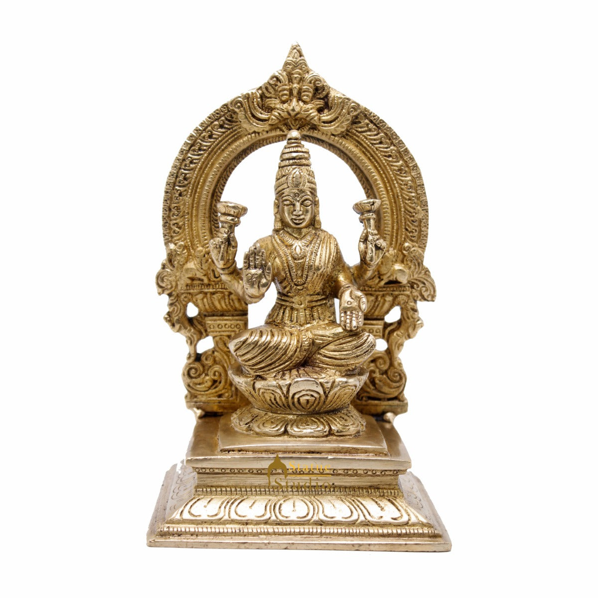 Brass Lakshmi Idol Laxmi Statue For Religious Home Office Décor Lucky Gift 7" - Image 3