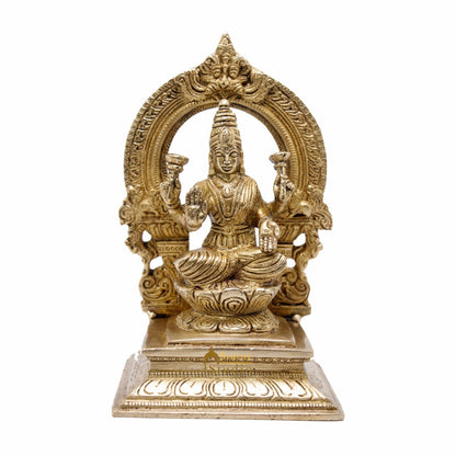 Brass Lakshmi Idol Laxmi Statue For Religious Home Office Décor Lucky Gift 7" by vendor-unknown - Hindu Gods (View 3)