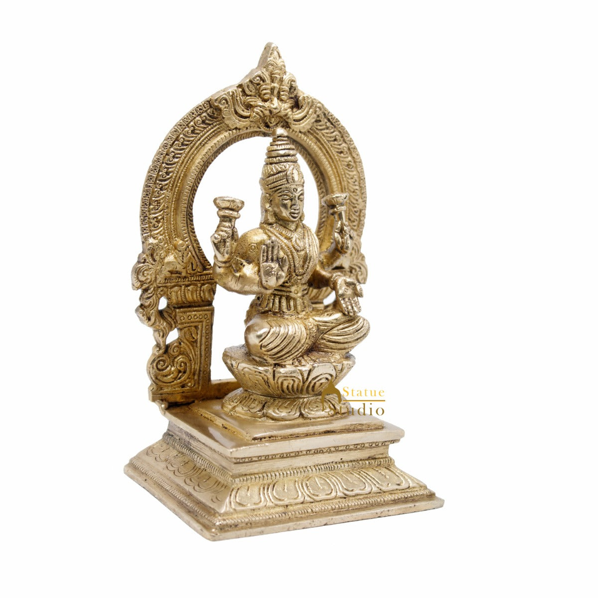 Brass Lakshmi Idol Laxmi Statue For Religious Home Office Décor Lucky Gift 7"