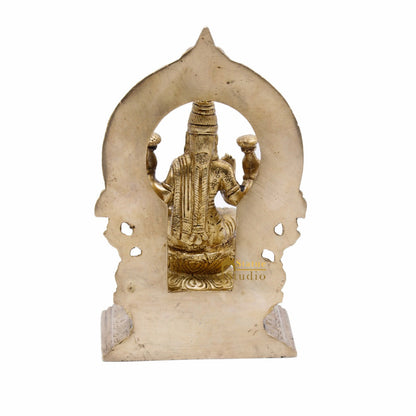 Brass Lakshmi Idol Laxmi Statue For Religious Home Office Décor Lucky Gift 7" by vendor-unknown - Hindu Gods (View 5)
